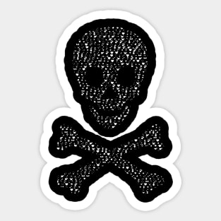 Skull and Crossbones Made of Hearts Sticker